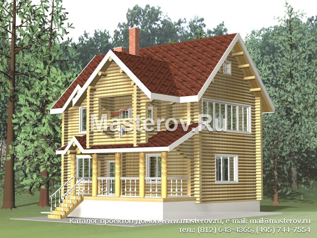 недорогой проект деревянного дома № A-120-1D