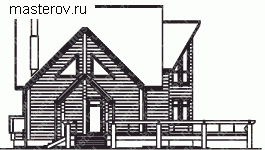 проект брусового деревянного дома № A-203-1D - вид слева
