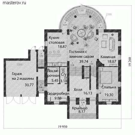 Дом 20 на 12 № A-462-1K - 1-й этаж