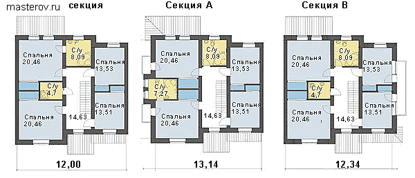 Просторный жилой дом № B-213-1P - 2-й этаж