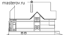Проект дома с 2 балконами № B-249-1K [30-07, С-003] - вид слева