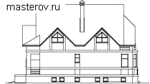 Проект дома с 2 балконами № B-249-1K [30-07, С-003] - вид справа