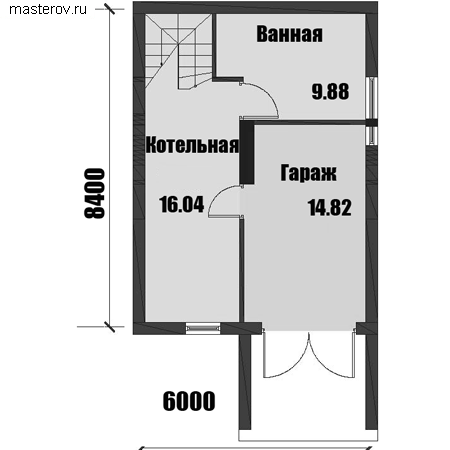 Проект трехэтажного дома с мансардой № C-110-1P - цоколь