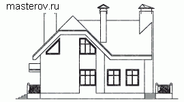 Готовый проект дома со вторым светом № C-150-1P [51-63] - вид слева