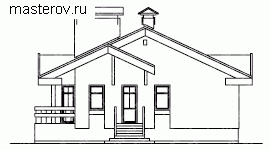 Проект кирпичного дома с сауной № C-158-1K [33-69] - вид спереди