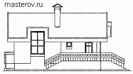 Проект кирпичного дома с сауной № C-158-1K [33-69] - вид слева