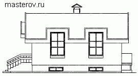 Проект кирпичного дома с сауной № C-158-1K [33-69] - вид справа