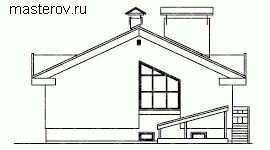 Проект кирпичного дома с сауной № C-158-1K [33-69] - вид сзади