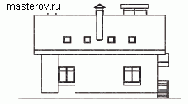 Проект обычного дома из кирпича № C-196-1K [32-40] - вид слева