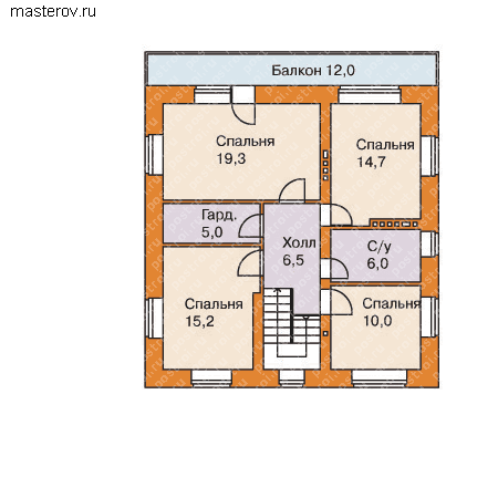 Проект умного дома № C-242-1K [32-30] - 2-й этаж