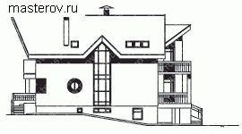 Проект дома-коттеджа из кирпича № C-312-1K [32-57] - вид справа