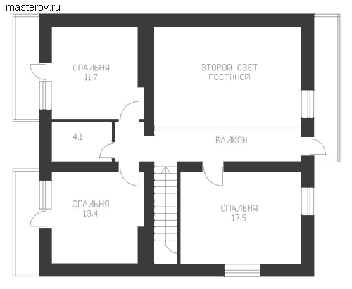 Двухэтажный дом с котельной № D-149-1P - мансарда