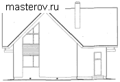 Мансардный дом с балконом № D-152-1P [F-0244-0] - вид сзади