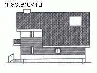 Проект пенобетонного дома № D-155-1P - вид справа