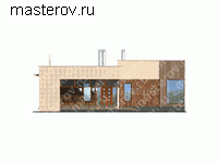 Проект кирпичного дома из теплой керамики № D-200-1K - вид спереди