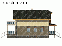 Проект кирпичного дома из теплой керамики № D-254-1K - вид слева