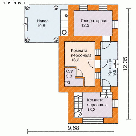 Проект хозблока № E-104-1K - 1-й этаж