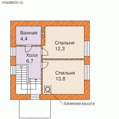 Дом с открытой террасой № F-084-1P - 2-й этаж