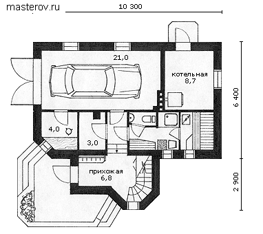 Индивидуальный типовой проект дома № F-141-1P - 1-й этаж
