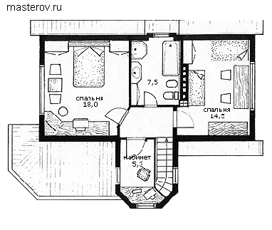 Индивидуальный типовой проект дома № F-141-1P - мансарда