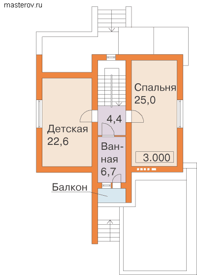 Проект 2 этажного дачного дома № F-155-1P - мансарда