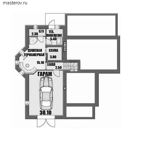Газобетонный жилой дом № F-257-1P - цоколь