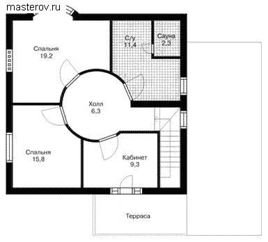проект дома с 2 входами № G-154-1K - 2-й этаж