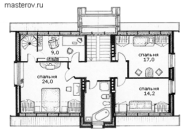 проект кирпичного дома-коттеджа № G-256-1K - 3-й этаж