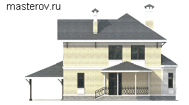Дом с гаражом и террасой № H-147-1P - вид сзади