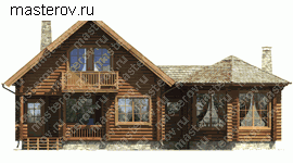 Загородный деревянный дом № I-153-1D - вид спереди