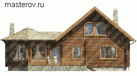 Загородный деревянный дом № I-153-1D - вид сзади