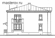 проект дома с колоннами № I-177-1P - вид слева