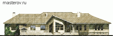 Одноэтажный жилой дом № J-507-1K - вид спереди
