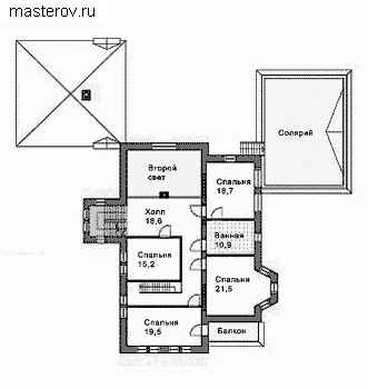 проект дачного дома из кирпича № K-490-1K - 2-й этаж