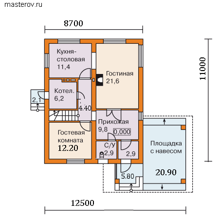 Дом 12,5 на 11 № L-149-1P - 1-й этаж