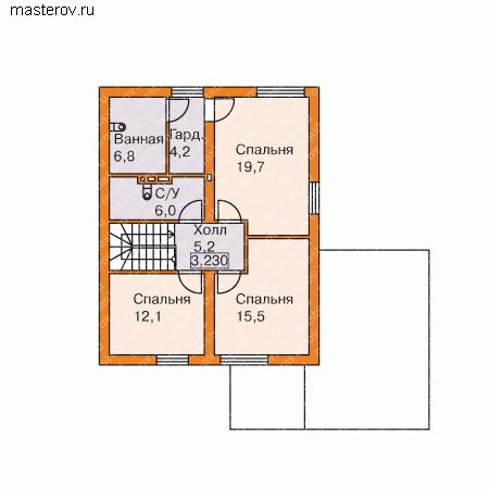 Дом 12,5 на 11 № L-149-1P - 2-й этаж