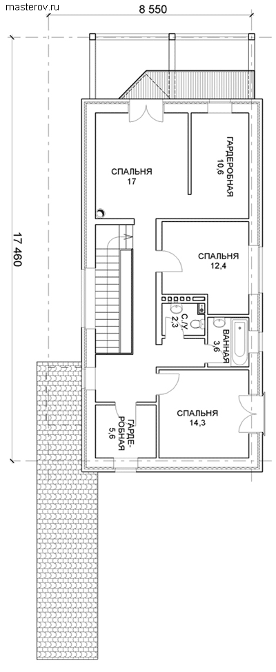 Проект дома площадь 160 кв.м № M-161-1K - 2-й этаж