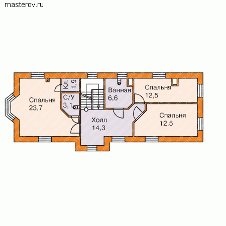 Дом 190 кв.м № M-192-1P - 2-й этаж