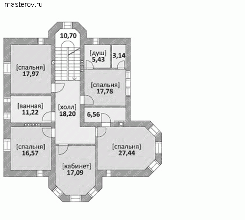 Проект особняка с сауной  № M-356-1K - 2-й этаж