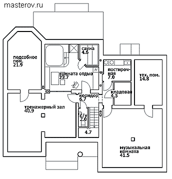 Дом 12 на 17 № M-446-1K - цоколь