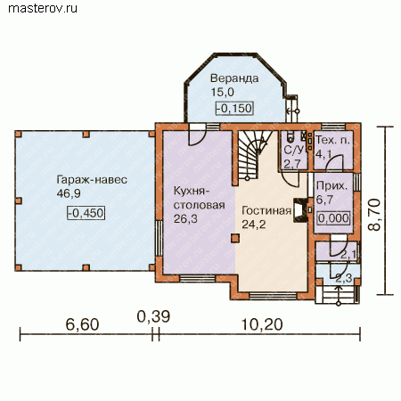 Дом 17 на 8 № N-158-1P - 1-й этаж