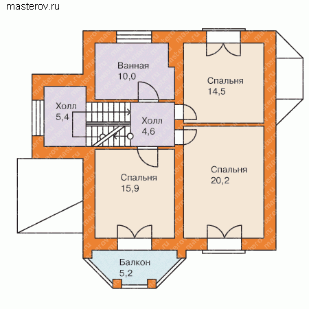 проект жилого дома-коттеджа № N-230-1P - 2-й этаж