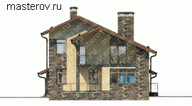 Проект кирпичного дома № O-186-1K - вид справа