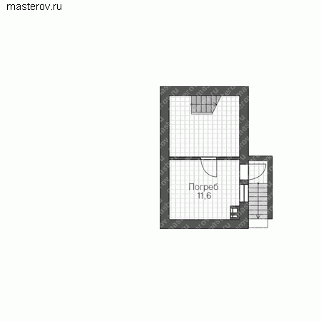 Проект пенобетонного дома № P-162-1P - цоколь