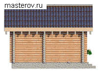 Деревянная русская баня № Q-020-2D - вид слева