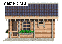 Деревянная русская баня № Q-020-2D - вид справа
