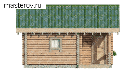 проект деревянной бани из бревна № Q-025-2D - вид справа