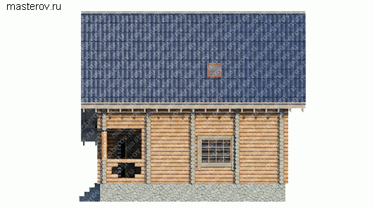 проект дачного дома из дерева № Q-111-1D - вид справа