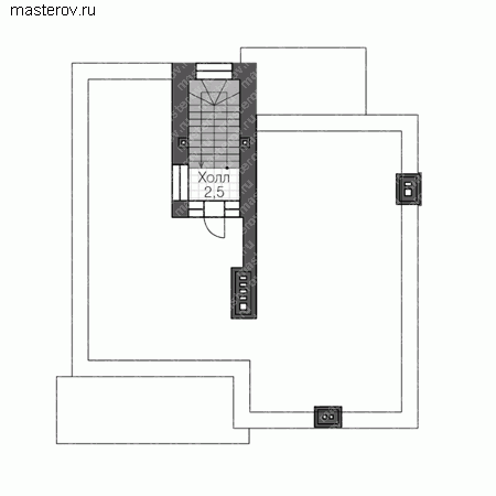 Проект кирпичного дома № R-223-1K - 3-й этаж