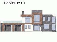 Проект кирпичного дома из теплой керамики № R-258-1K - вид спереди